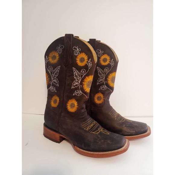 Texas town Shoes - Texas Town Sunflower Womens Cowboy Boots Size 7.5